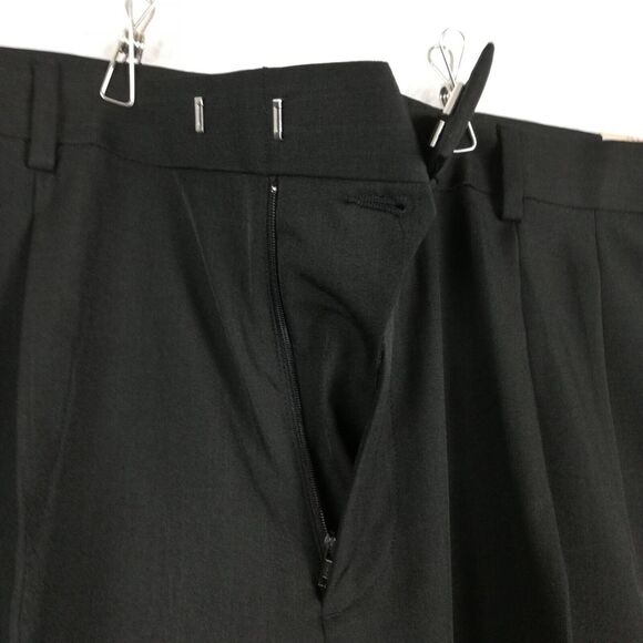 John Henry Mens Pants Modern Fit Trouser Black Casual Work Pleated 42x32 New - Picture 10 of 12